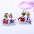 2018 wholesale zircon fashion earring love couple earrings